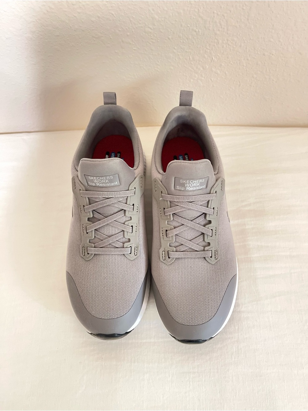 Skechers Women's Emma MaxTRAX slip-resistant work sneakers in Grey 9 WIDE